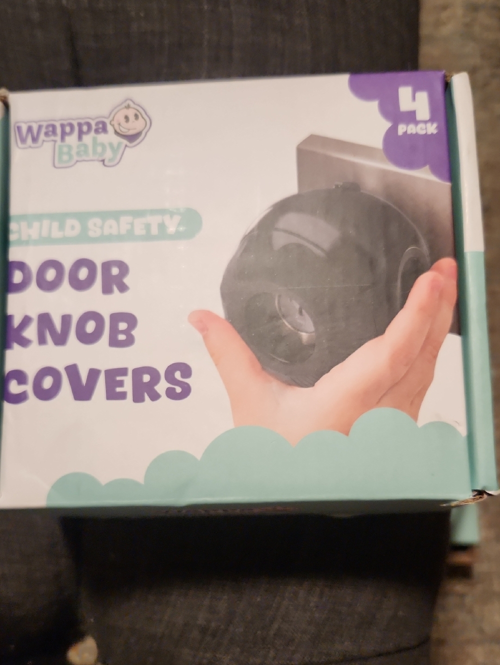 Black Door Knob Covers — 4 Pack Child Safety